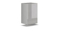 Ensemble de meubles de salon blanc suspendus collection CEPTO 240cm, 8 portes, 6 étagères, leds.