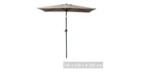 Parasol inclinable taupe 135x210cm