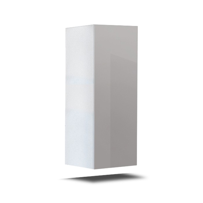 Ensemble de meubles de salon blanc suspendus collection CEPTO 256cm, 6 portes, 2 étagères, leds, modulables.
