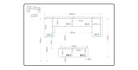 Ensemble de meubles de salon noir suspendus collection CEPTO 256cm, 6 portes, 4 étagères, leds, modulables.