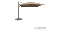 Parasol décentré carré taupe 300x300cm