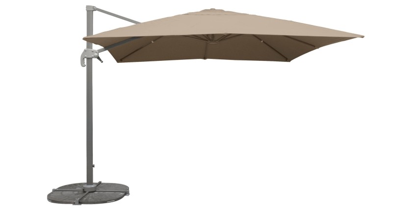 Parasol décentré carré taupe 300x300cm
