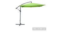 Parasol déporté carré vert pomme 250x250cm