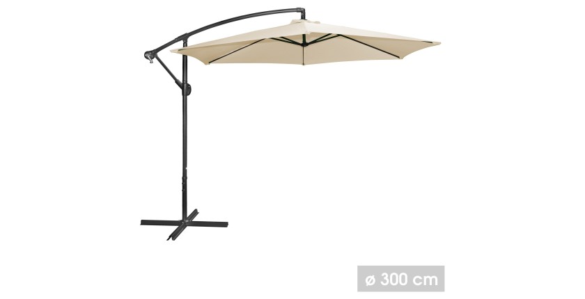 Parasol déporté rond beige diamètre 300cm