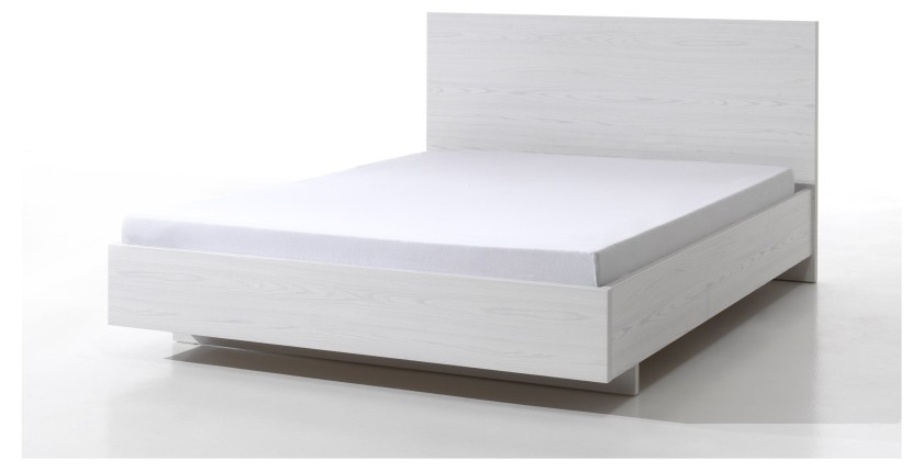 Lit enfant 140x200 coloris blanc effet bois collection OLGA