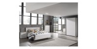 Lit enfant 140x200 coloris blanc effet bois collection OLGA