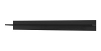 Ensemble de meubles de salon blanc suspendus collection CEPTO 256cm, 7 portes, étagère murale noire, leds, modulables.