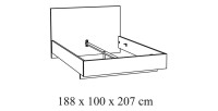 Bed 180x200 kleur wit houteffect collectie OLVENA