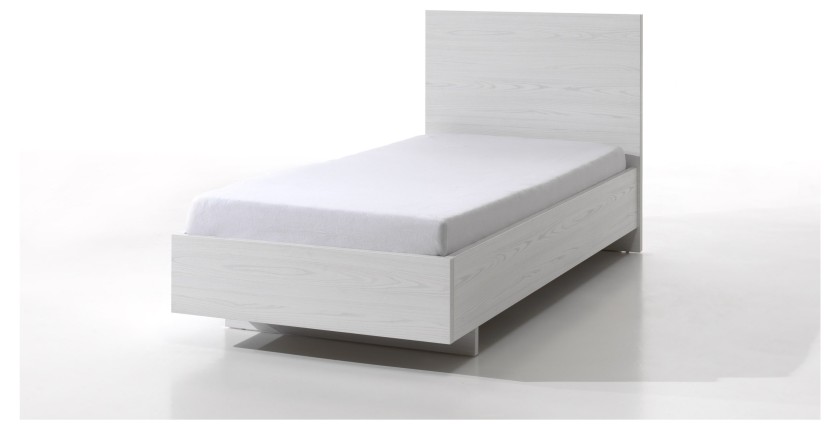 Letto bambino robusto 90x200 colore bianco effetto legno collezione OLVENA
