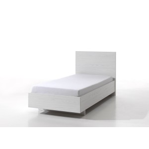 Letto bambino robusto 90x200 colore bianco effetto legno collezione OLVENA