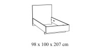 Letto bambino robusto 90x200 colore bianco effetto legno collezione OLVENA