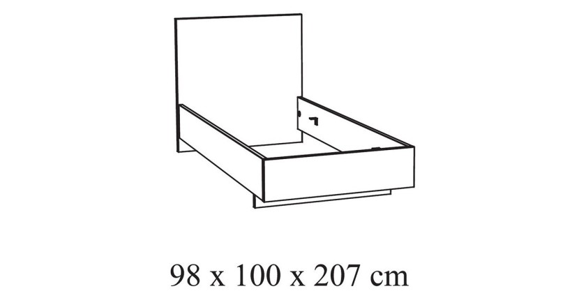 Letto bambino robusto 90x200 colore bianco effetto legno collezione OLVENA