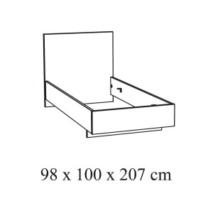 Letto bambino robusto 90x200 colore bianco effetto legno collezione OLVENA