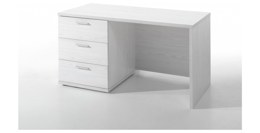 Bureau robuste pour enfant avec 3 tiroirs collection OLGA coloris blanc effet bois.