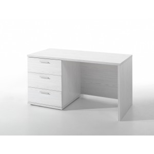 Bureau robuste pour enfant avec 3 tiroirs collection OLGA coloris blanc effet bois.