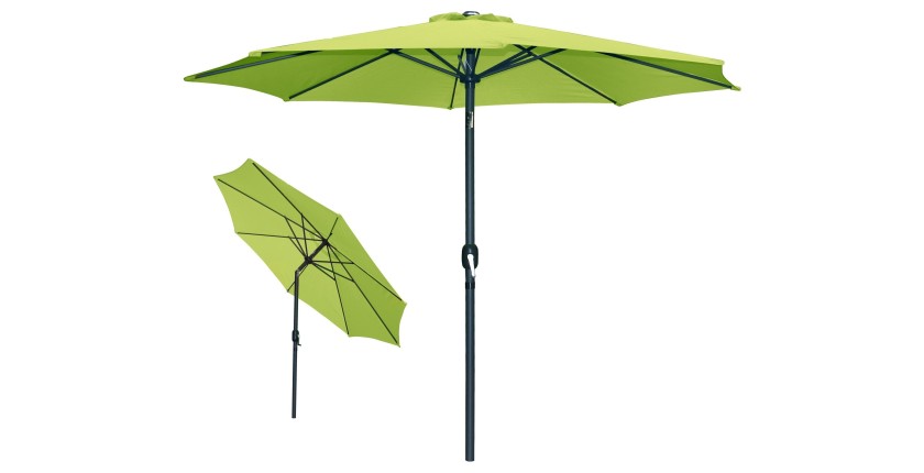 Parasol inclinable rond vert pomme diamètre 300cm