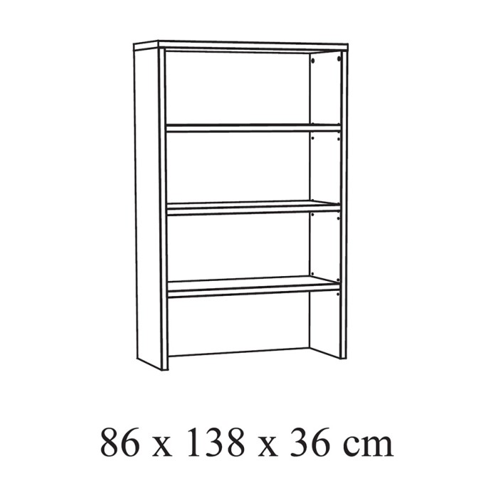 Commode OLVENA – 3 tiroirs avec module 3 étagères blanc effet bois