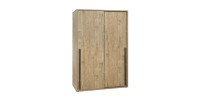 Armoire 150cm pour chambre à coucher avec 2 portes coulissantes collection MEGEVE coloris chêne doré