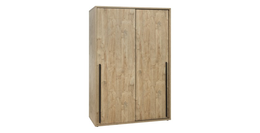 Armoire 150cm pour chambre à coucher avec 2 portes coulissantes collection MEGEVE coloris chêne doré