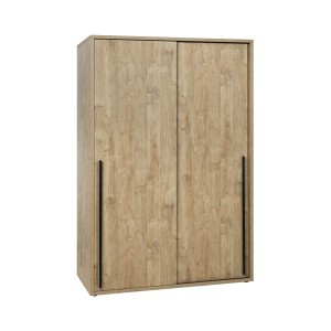 Armoire 150cm pour chambre à coucher avec 2 portes coulissantes collection MEGEVE coloris chêne doré