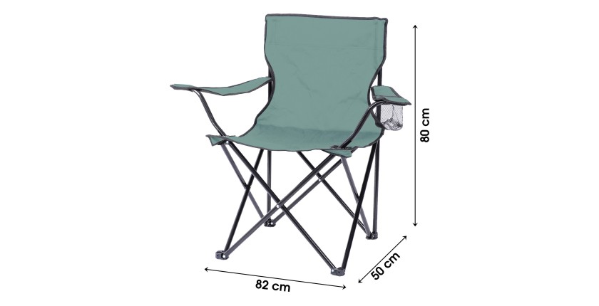 Fauteuil de jardin pliable en tissu vert 82x50x60cm
