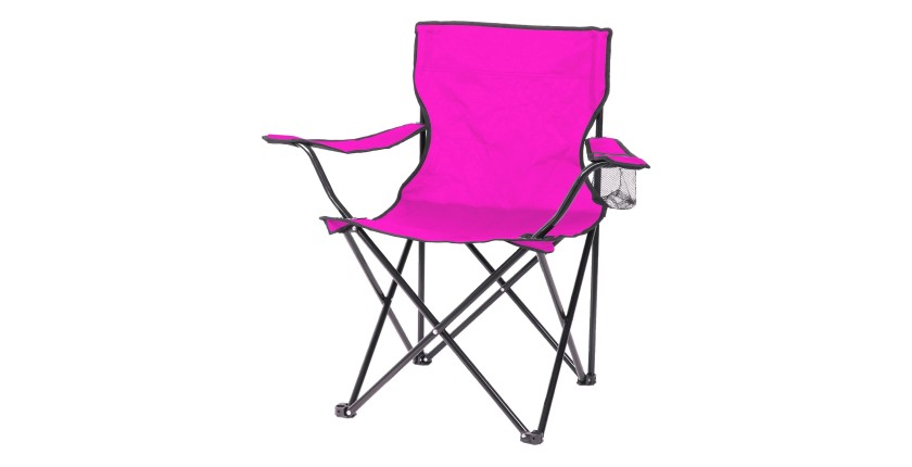 Fauteuil de jardin pliable en tissu rose fuchsia 82x50x60cm
