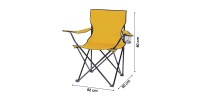 Fauteuil de jardin pliable en tissu jaune 82x50x60cm