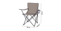 Fauteuil de jardin pliable en tissu coloris taupe 82x50x60cm
