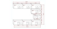 Ensemble de meubles de salon blanc suspendus collection CEPTO XVI 249cm, 8 meubles, modulables.