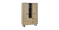 Meuble de Rangement XL coloris chêne doré collection NEWTON pieds en métal. Grande capacité de rangement.