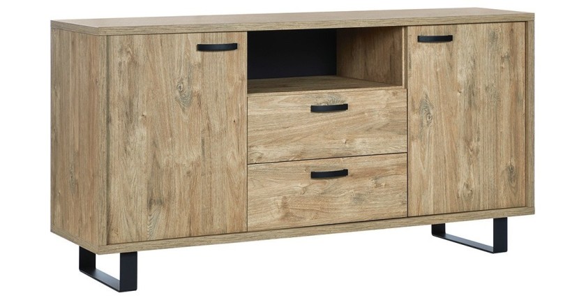 Design buffet 170cm 2 deuren en 2 laden voor woonkamer in gouden eiken kleur uit de NEWTON collectie