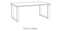 Table 8 personnes pour salle à manger collection NEWTON coloris chêne doré. Pieds en métal.