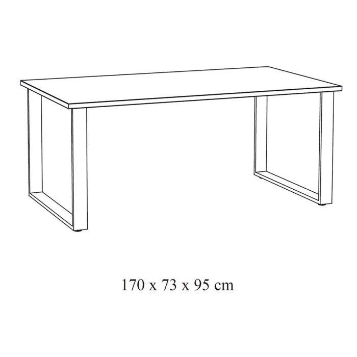 Table à manger NEWTON – 8 personnes – Chêne doré et pieds métal – Design moderne