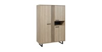 Meuble de Rangement XL avec pieds en métal coloris chêne clair collection LOFT. Grande capacité de rangement.