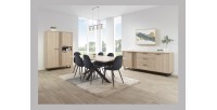 Meuble de Rangement XL avec pieds en métal coloris chêne clair collection LOFT. Grande capacité de rangement.