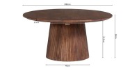 Table basse ronde collection RIMBAUD effet bois brun clair diamètre 80 cm