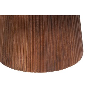 Table basse ronde collection RIMBAUD effet bois brun clair diamètre 80 cm