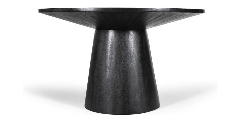 Table ronde collection FRANCHIA en bois exotique de mangolia noir diamètre 130 cm