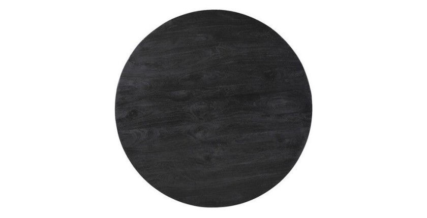 Table ronde collection FRANCHIA en bois exotique de mangolia noir diamètre 130 cm