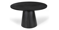 Table ronde collection FRANCHIA en bois exotique de mangolia noir diamètre 130 cm