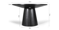 Table ronde collection FRANCHIA en bois exotique de mangolia noir diamètre 130 cm