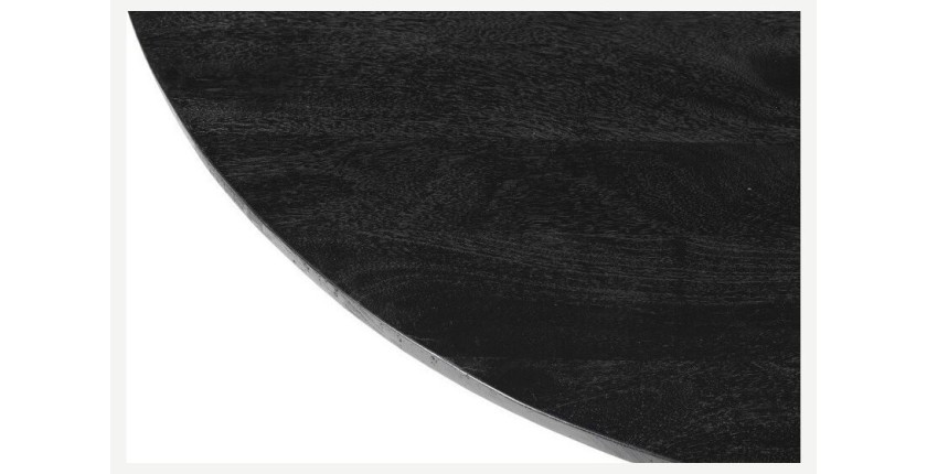 Table ronde collection FRANCHIA en bois exotique de mangolia noir diamètre 130 cm