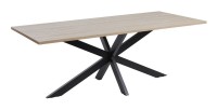Mesa para 8 personas para comedor colección LOFT color roble claro. Patas de metal.