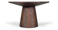 Table ronde collection FRANCHIA en bois exotique de mangolia brun diamètre 130 cm