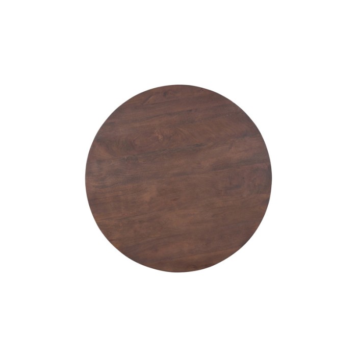 Table ronde collection FRANCHIA en bois exotique de mangolia brun diamètre 130 cm