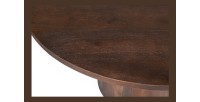 Table ronde collection FRANCHIA en bois exotique de mangolia brun diamètre 130 cm