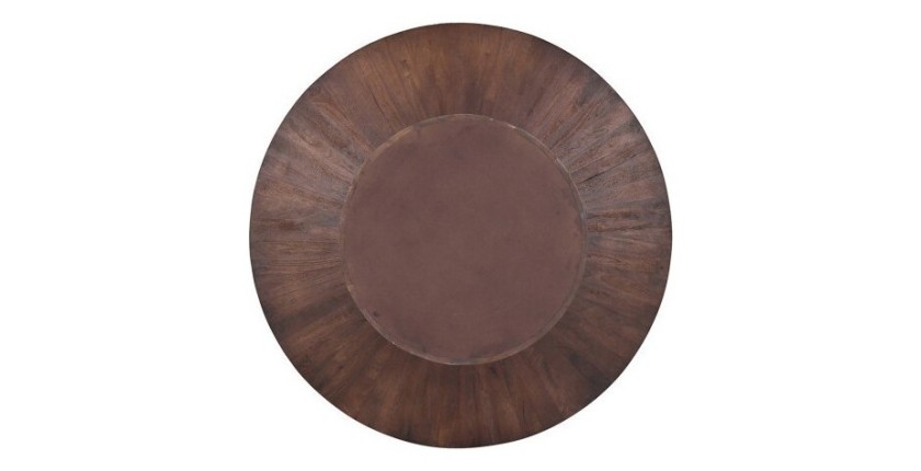 Table ronde collection FRANCHIA en bois exotique de mangolia brun diamètre 130 cm