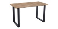 Table à manger EDWAR longueur 160cm en décor chêne vieilli, idéal pour une salle à manger conviviale
