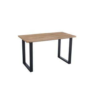 Table à manger EDWAR longueur 160cm en décor chêne vieilli, idéal pour une salle à manger conviviale