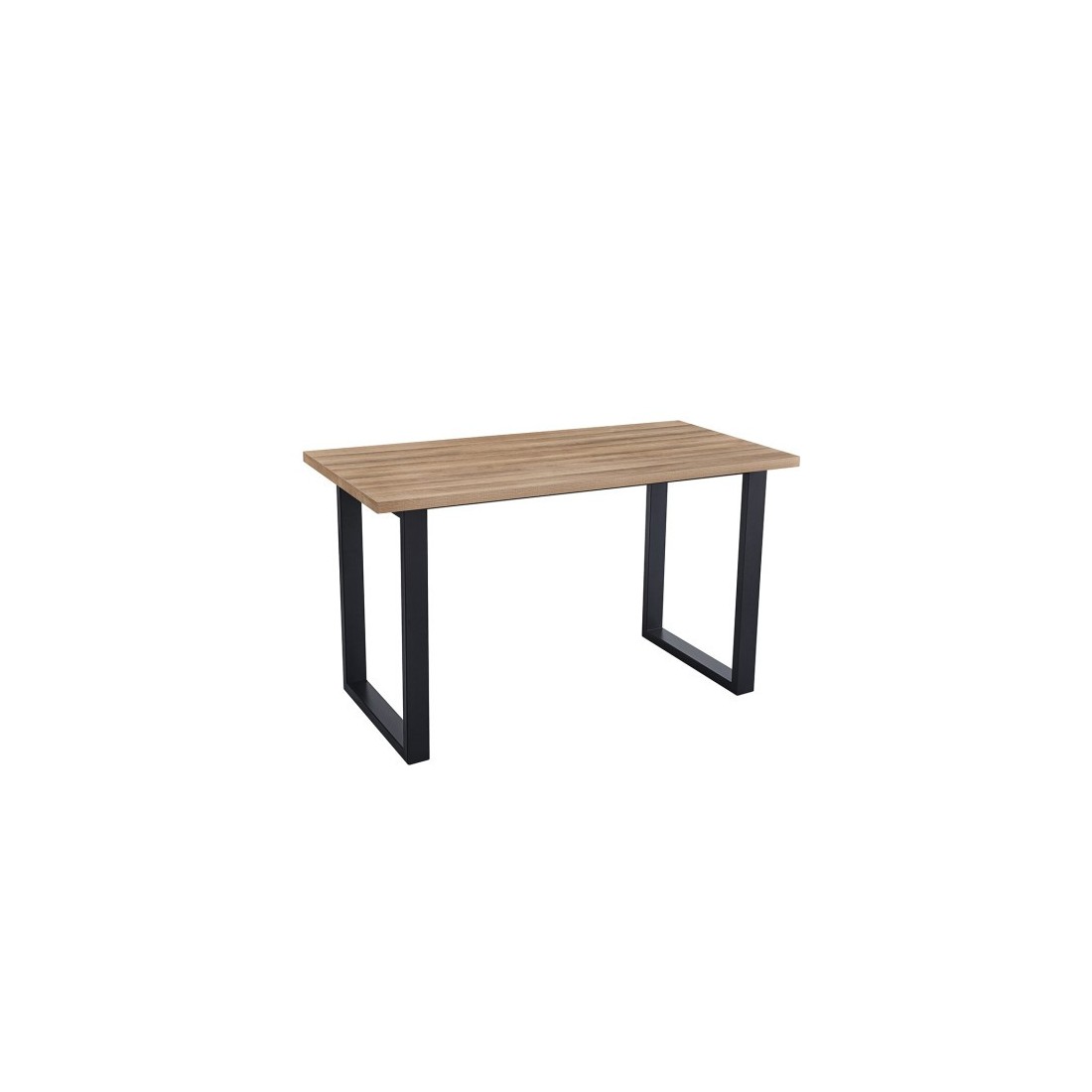 Table à manger EDWAR longueur 160cm en décor chêne vieilli, idéal pour une salle à manger conviviale